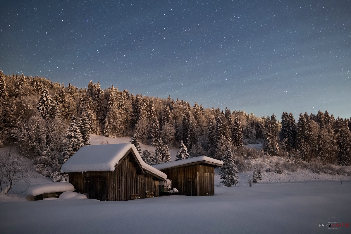 Oberstdorf, Winter, Hütte im Schnee