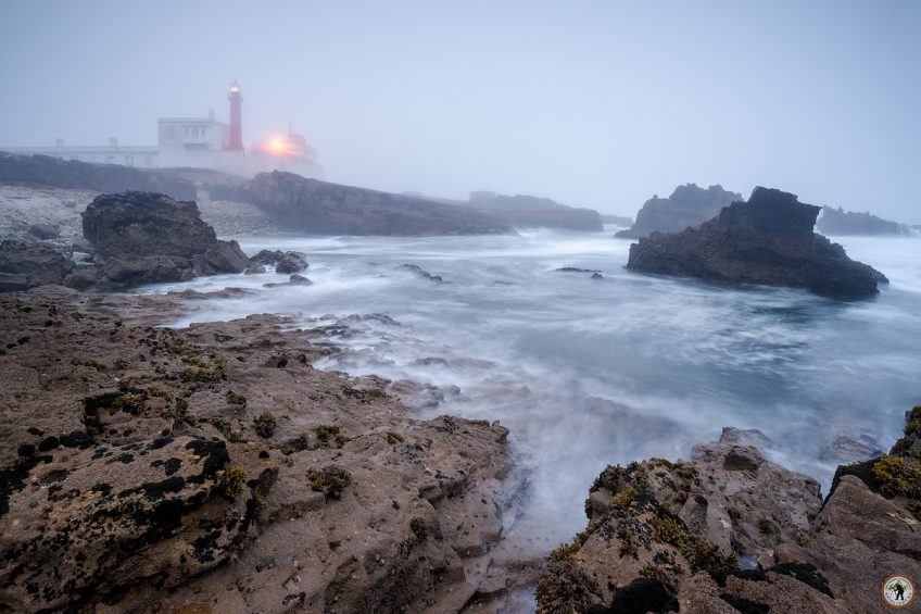 Leuchtturm Cabo Raso Nebel