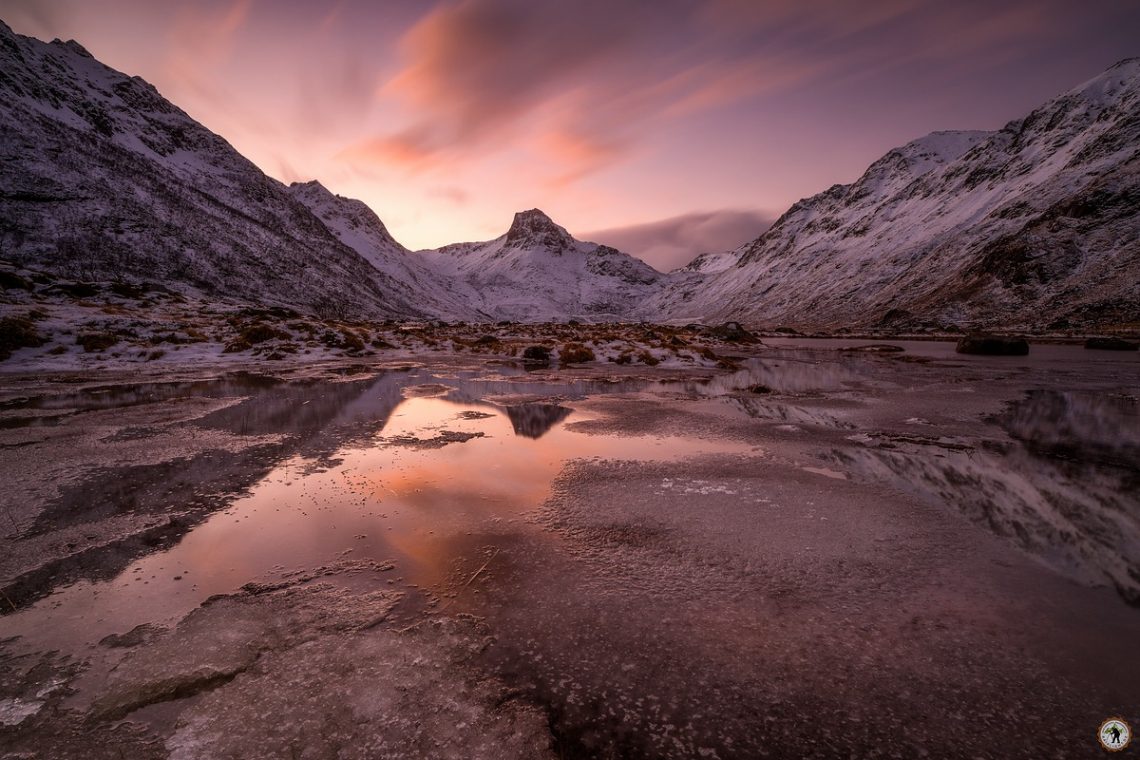 Rosa Fjord, Winter, Lofoten, Schnee, Januar, Eis, Polarlichter, beste Fotoreise