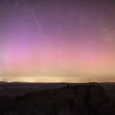 Polarlichter, Pfälzerwald, Luitpoldturm, Aurora Borealis in Deutschland